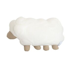 Sheep Plush Pillow Cream Faux Fur Cottagecore Nursery Decor Accent